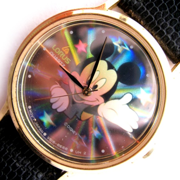 Vintage 90s Lorus Mickey Mouse Watch Hologram Sun Rays Stars Streetwear Preppy main image 6